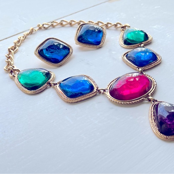 Rare Vintage 1993 Caprianti Jeweltone Kenneth Jay Lane for Avon Parure - Picture 5 of 14